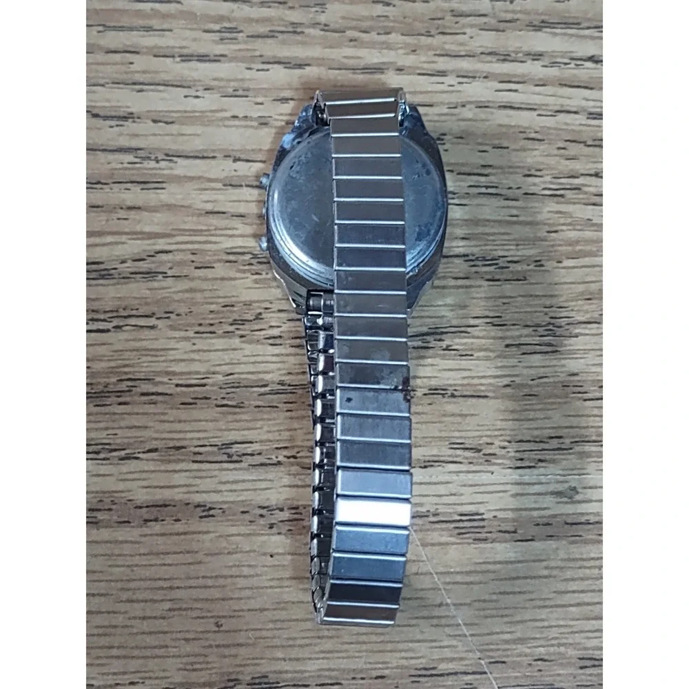 Vintage Hamilton 1893 Elks Lodge 1868-1982 Digital Watch Silver Tone Expansion